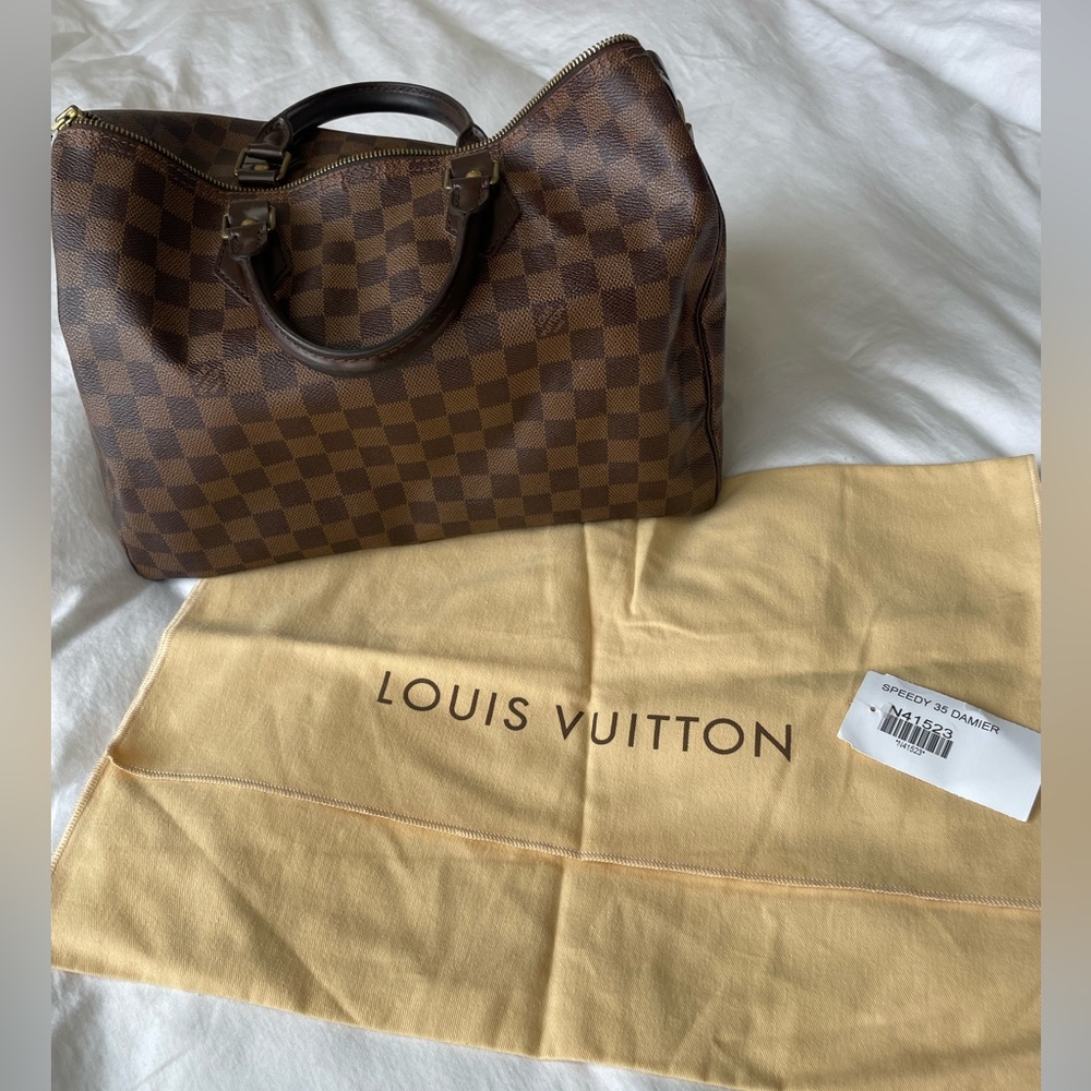 Auth Speedy 35 + Dust Bag ~ Louis Vuitton Damier Ebene